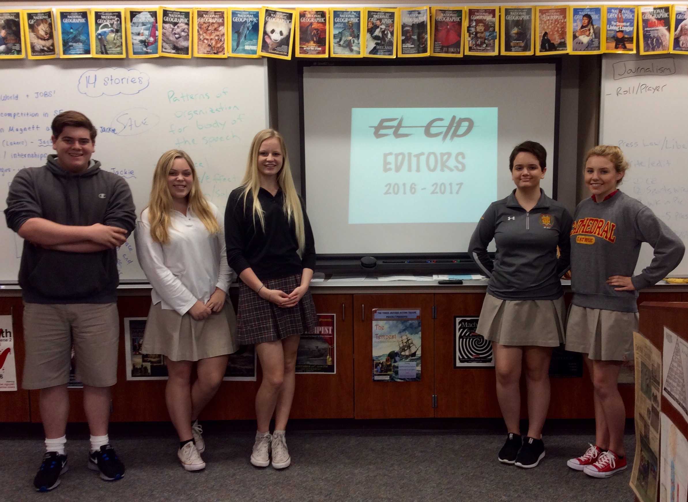 Left to right: Matthew Bailey '17, Sydney Calhoun '17, Kelsey Bacinett '17, Lauryn Sanchez '17, LeeAnne Bates '17.