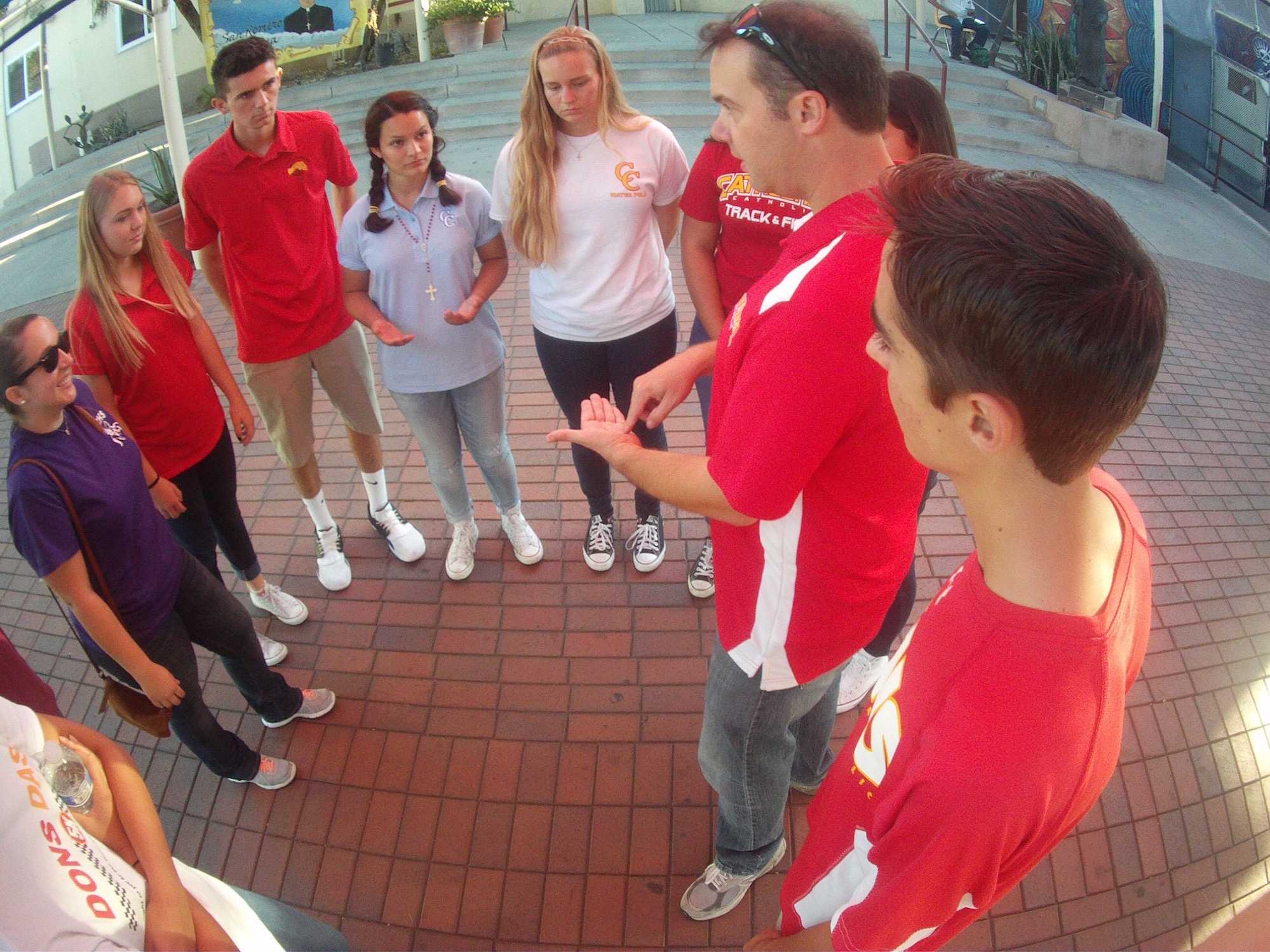 Volunteers came together to serve food to the homeless at the Saint Francis Center in Los Angeles.
