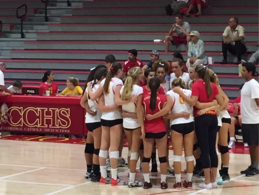 Varsity Volleyball puts up a good fight against TPHS Falcons, student section spirit beats all