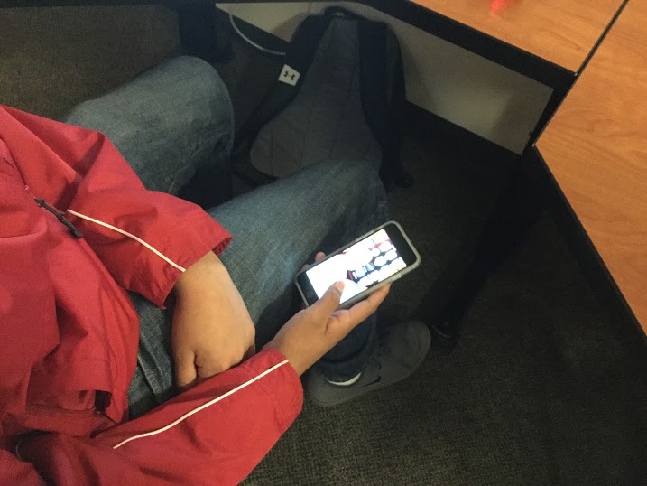 Discreet texting is taken to new heights due to librarys after-school cell phone policy. 