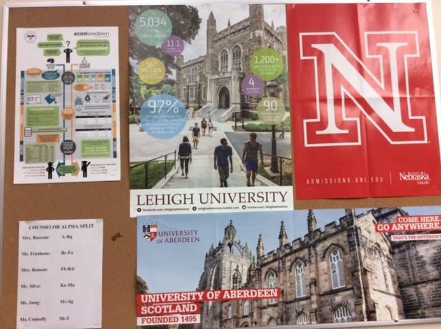 An array of universities compete for seniors favor during the college application season.