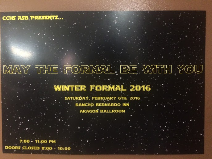CCHS winter formal succumbs to the “force” this weekend.



