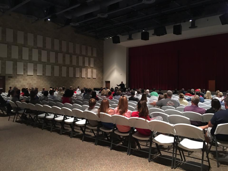 CCHS families gather on Thursday night in the Guadalupe Center to hear Jack Renkins, a college recruiting expert, talk about the myths and realities of the college recruiting process.