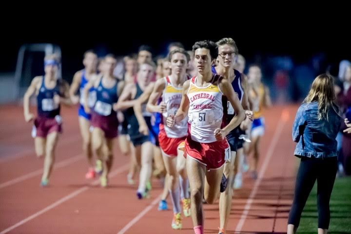 Western League Runner of the Year Joaquin Martinez De Pinillos finishes ahead of the pack to snatch first place in the Hoka One One National Race.