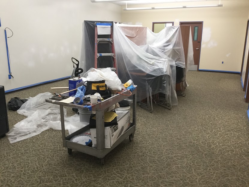 Many offices in the Kolbe Center and USDHS Library have been repurposed, including the counseling office pictured above, which will serve as the new business office.
