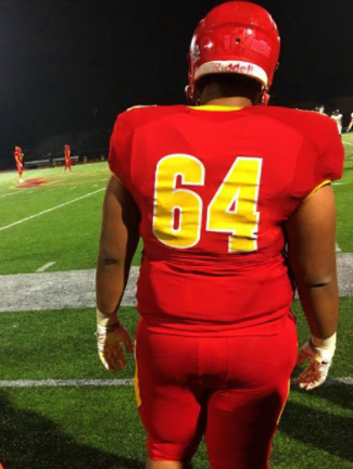 Ross Maseuli 21 watches last week as the second half against Westview kicks off. He enjoyed a tremendous first half filled with contact and determination. The Dons went on to win 48-6. 