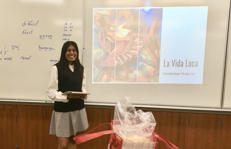 Ashley Gonzalez 19 conducts a meeting of her new club La Vida Loca, which focuses on Chicano culture and cultural awareness. 