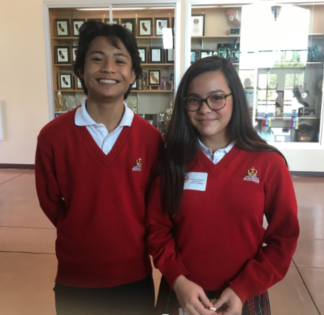 Eighth graders from throughout San Diego County, including Zachary Talampas and Natalia Dominguez (L-R), experienced a family atmosphere, awards, and high school life this week at the CCHS Leadership Luncheon. 
