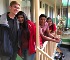 The four underclassmen participants in the trip to a shelter for migrant men in Tijuana, Mexico enjoy the opportunity to learn about issues from the other side of the border.
