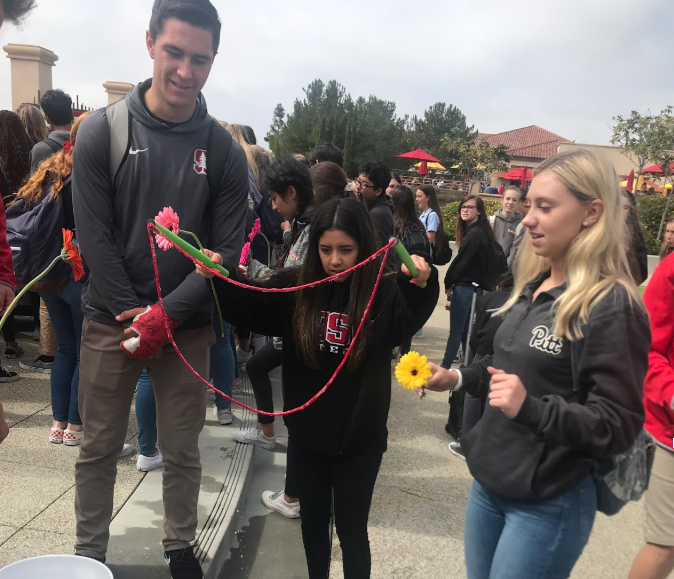 Caleb Price ‘19, Gaby Dale ‘19 and Karly King ‘19 9left to right) celebrate Life Week on Friday. CCHS pro life-club Dons for Life hosted Life Week.