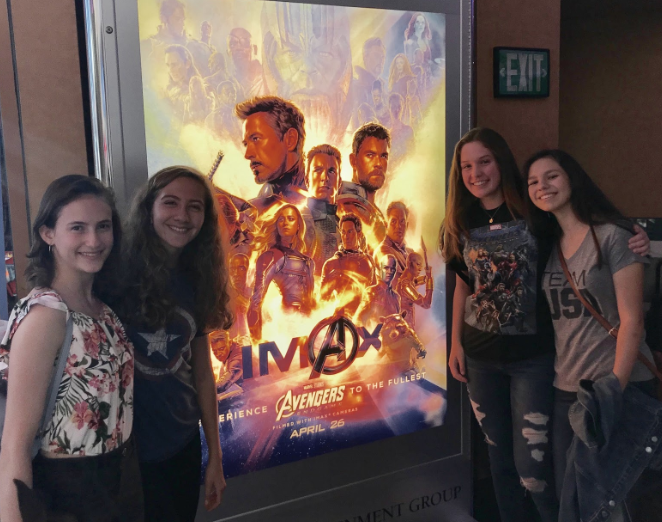 Bella Bursulaya ‘20, Veronica Martinez de Pinillos ‘20, Audrey Covington ‘20, and Kate Fernandez ‘20 (left to right) attend an opening night showing of Marvel’s newest movie, Avengers Endgame, which completed storylines explored throughout the past 10 years. Avengers Endgame broke every opening week record in box office history, as the movie opened with $1.2 billion worldwide and $350 million domestic, both new records, and broke the record for biggest domestic opening day ever with $156 million on Friday alone, according to rollingstone.com.
