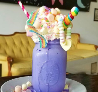 Creme & Sugar is famous for its elaborate milkshakes such as the Unicorn Epic Milkshake pictured above.