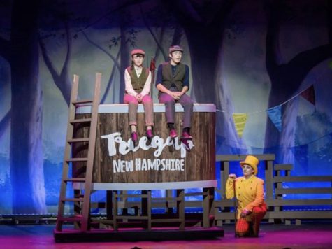 Hannah Tasto 23, Donny  Davalos 21, and Peyton Farmer 22 (left to right) perform the CCHS drama departments production of Tuck Everlasting, the winter musical, earlier this month.