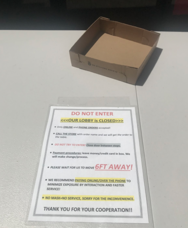 Numerous Stores and Businesses across San Diego and the United States are forced to adopt protocols to avoid spreading COVID-19. This Domino’s restaurant in Escondido requires certain parameters to be met in order to be served. 