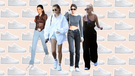 White Air Force Ones is the new style, with celebrities all over the west coast wearing them. 