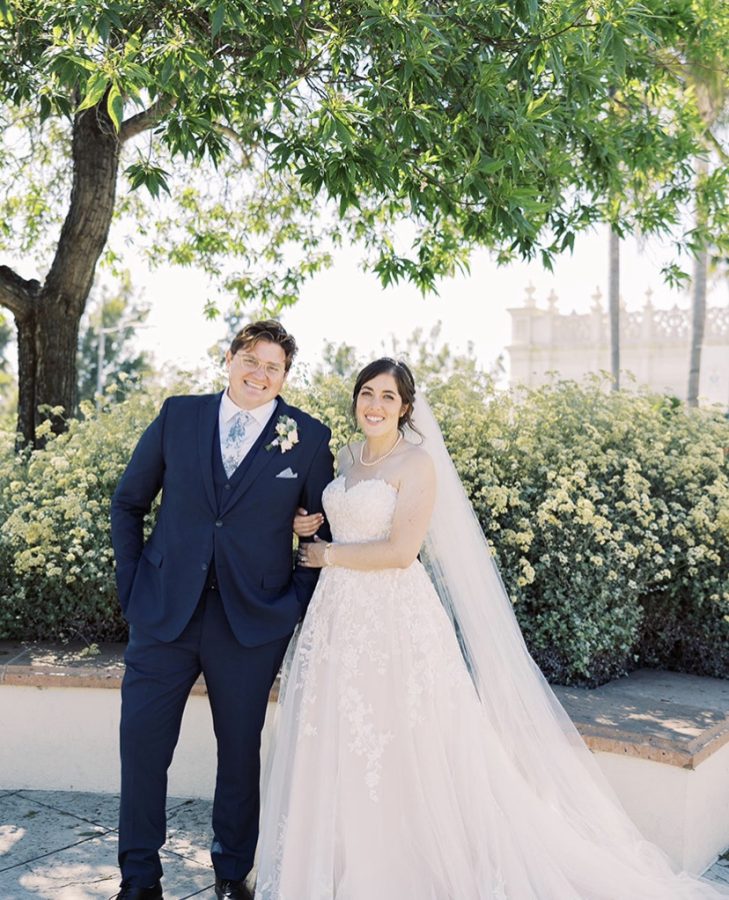 Ms.+DeSantis+and+her+husband%2C+Hugo%2C+pose+at+their+wedding+in+2021.+The+two+were+married+at+the+Immaculata+at+the+University+of+San+Diego.