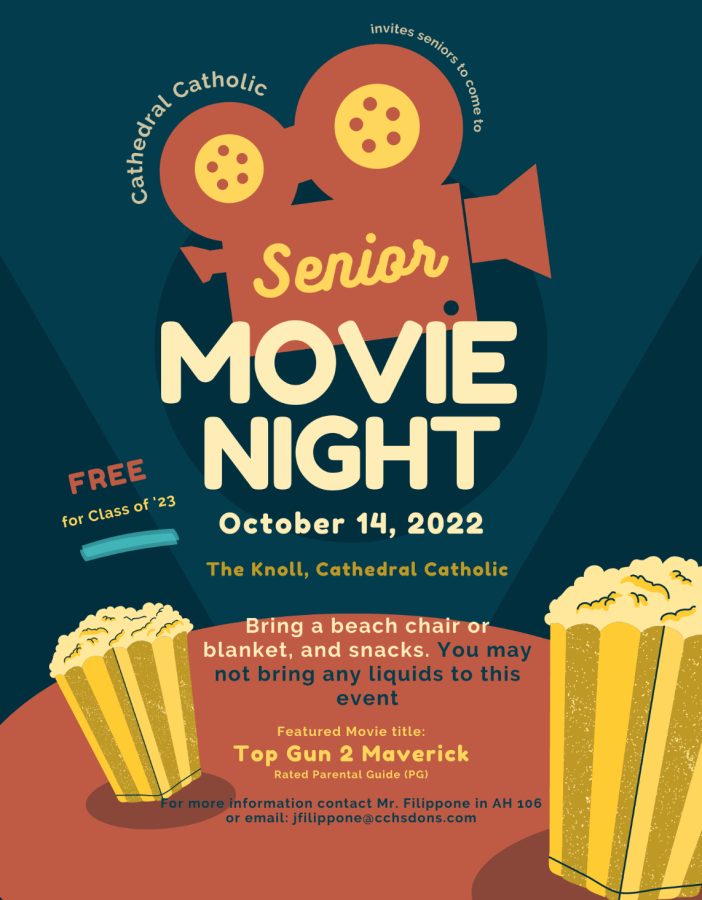 Cheers to senior year! Here is the flyer for senior movie night that has all the information!