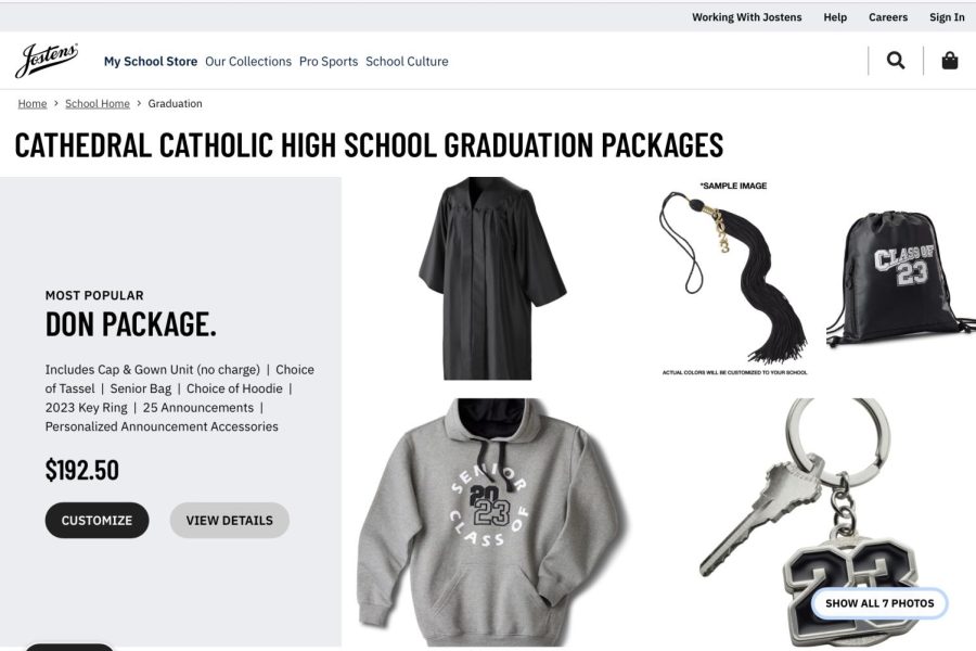 The items included in the Don Package include a sweatshirt, bag, tassel, and keychain. All seniors must submit their height without shoes for their graduation gown order. 