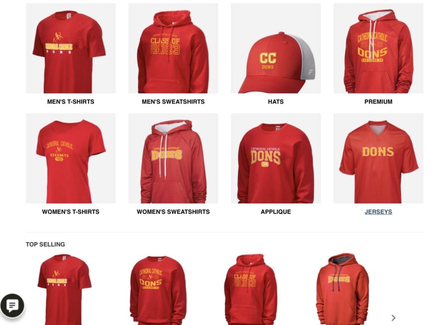 An image of the cchs online student apparel store.This image depicts the range of clothing supplied by the school but does not include the high prices one has to pay for a simple sweatshirt.