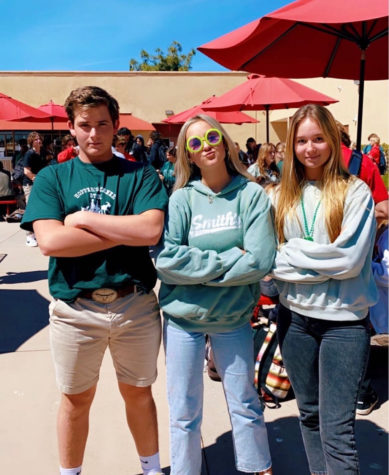 Holden Smith (far left), Cassidy Smith (middle), Summer Smith (far right), dressed up at school for Saint Patrick’s Day 2022.
