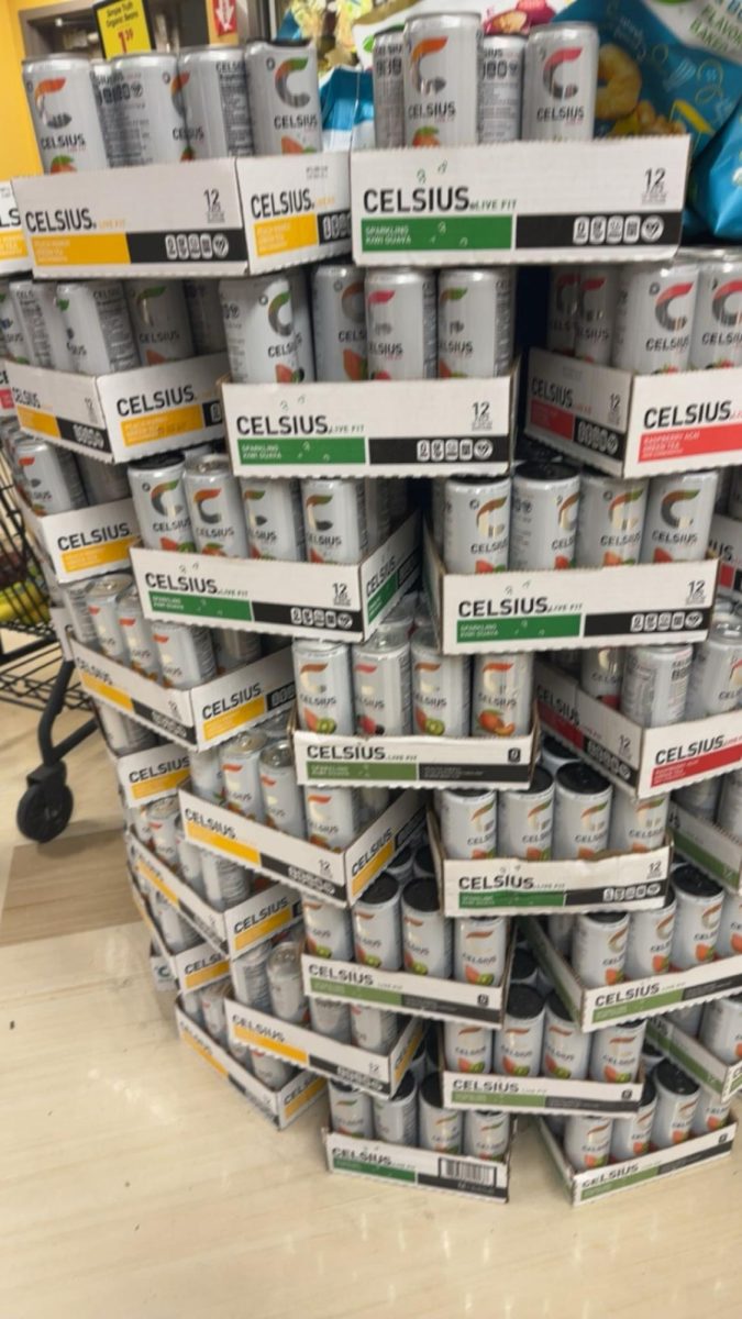 Tower of Celsius, a very common energy drink among teenagers. These are very accessible and found at most grocery and convenience stores.