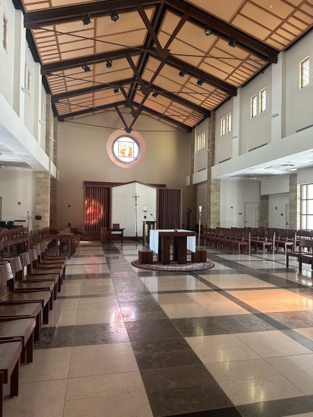 A look into the Saint Therese Chapel on Cathedral Catholic’s campus.