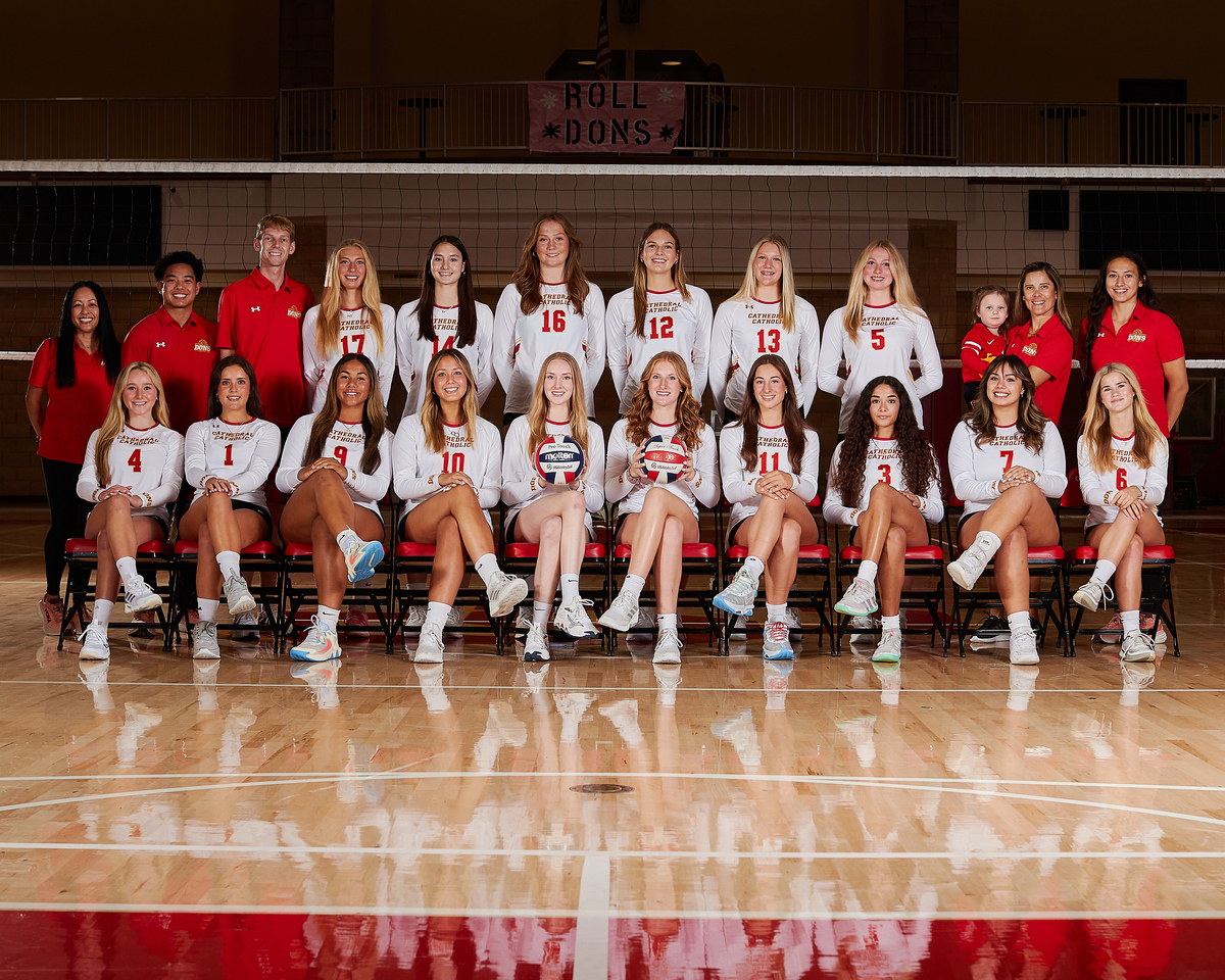 Cathedral Catholic's girls' volleyball team prepares to face off against many competitive opponents this fall. Starting off the season strong with two medals, they look to continue their success and continue bonding on and off the court.

Photo by Michael Cazares of Cazare Media