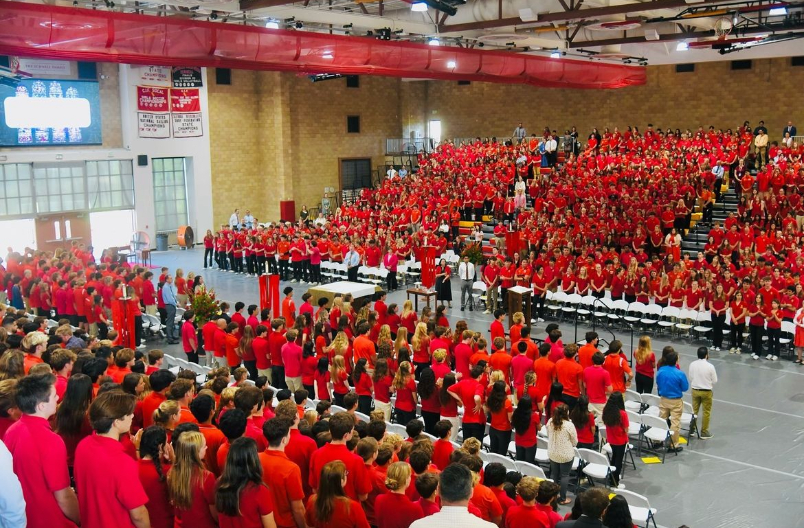 All-school Masses occur every two weeks at Cathedral Catholic High School. These liturgies help support a growing community, centered on faith.

Photo by Pamela Poe, Director of Communications