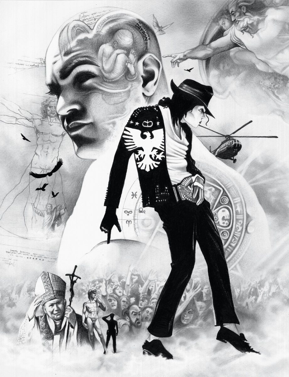 This image of Michael Jackson surrounded by religious iconography reflects how artists sometimes reach a status of praise that can only be compared to the level of God himself, which can be a source of both damaging and positive effects on the world today.

Image by Dayron Villaverde from Pixabay