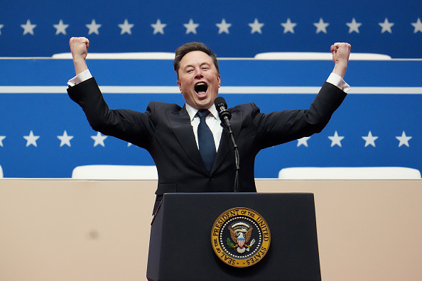 Musk speaks at the Presidential Inauguration of President Trump. In his speech, Musk attempted a gesture extending his “heart” to the audience but this gesture has been interpreted in many ways, with some likening it to a Nazi salute.

Photo by Christopher Furlong via Getty Images