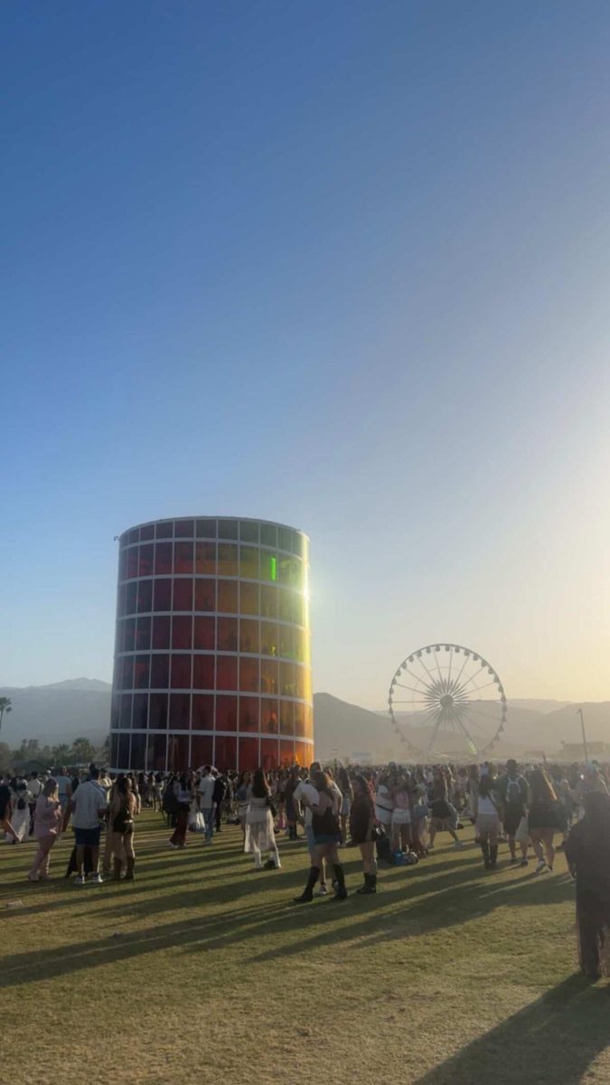 A view of the Ferris wheel and Spectra installation during Coachella Valley Music and Arts Festival on April 10, 2026.
